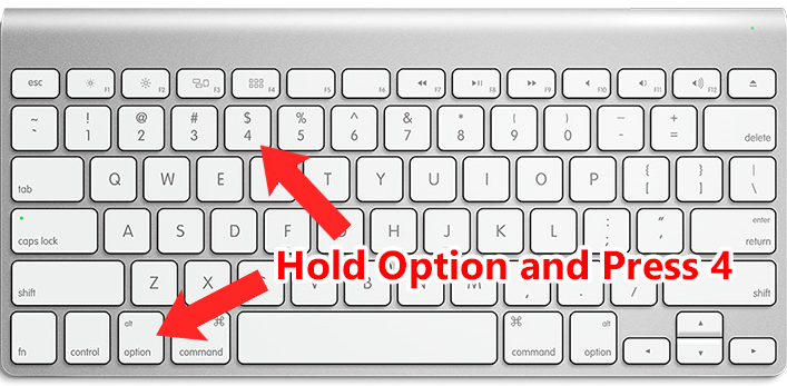 Mac Keyboard Viewer open to the Cent Currency Symbols