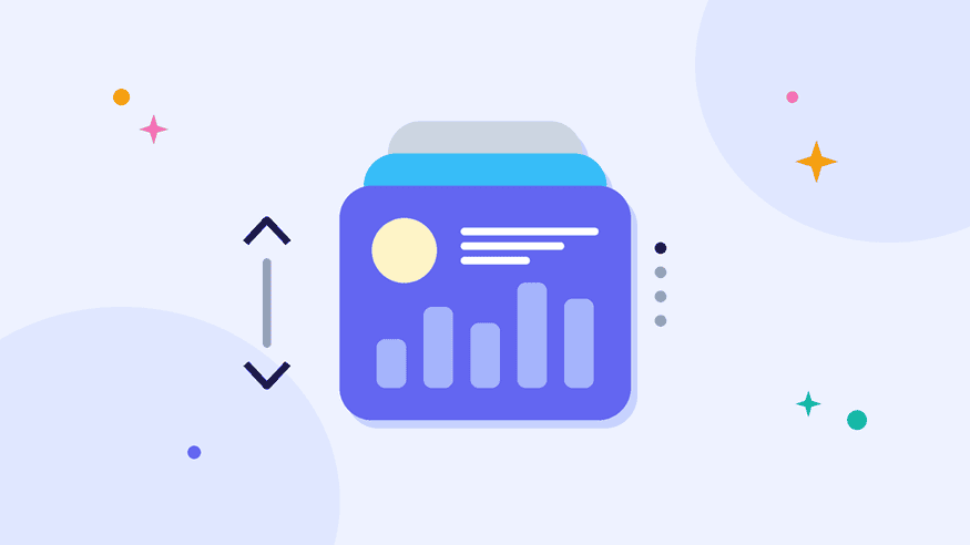 Illustration of a Smart Stack with several widgets layered on top of each other