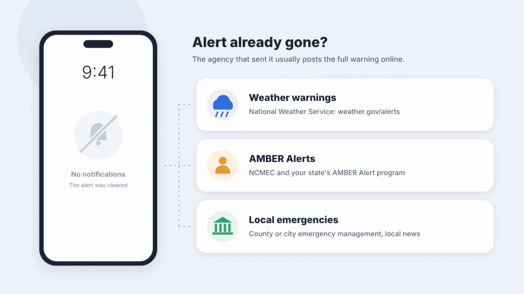 the three official sources, the National Weather Service, NCMEC and local emergency management.