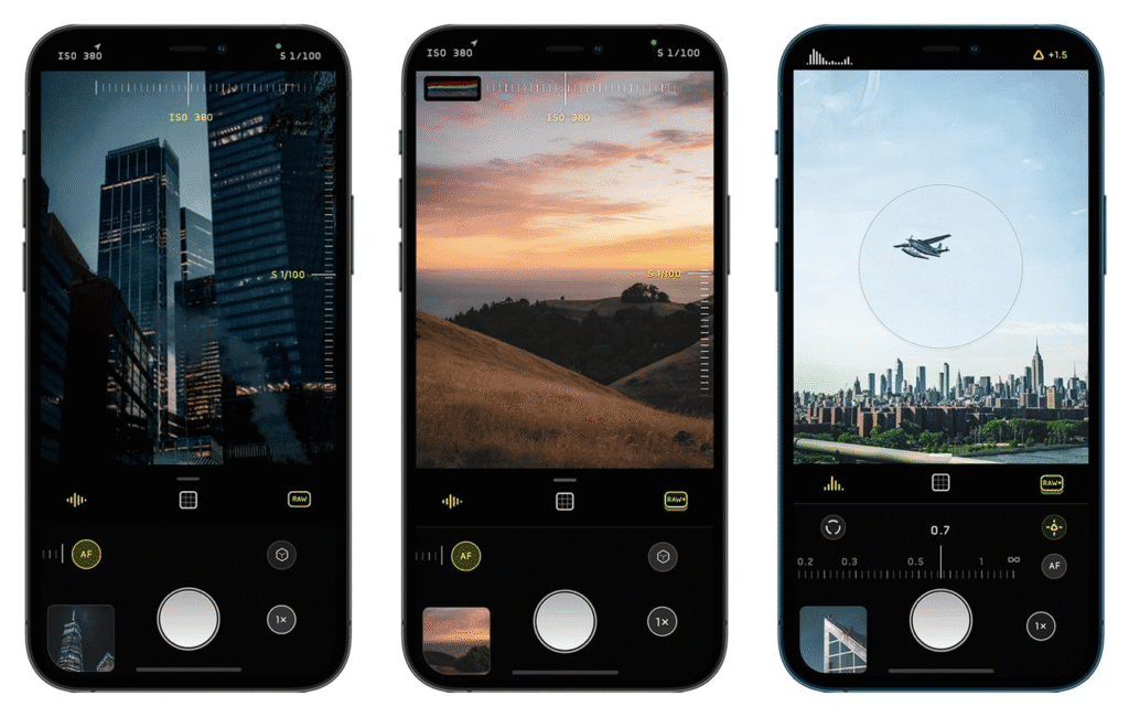 Halide Mark III camera interface on iPhone