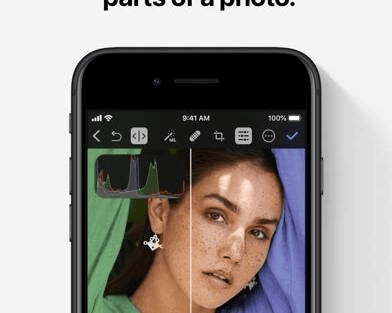 Photomator photo editing tools on iPhone