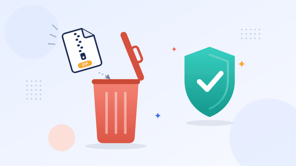 Illustration of deleting the exported Safari ZIP file after the import