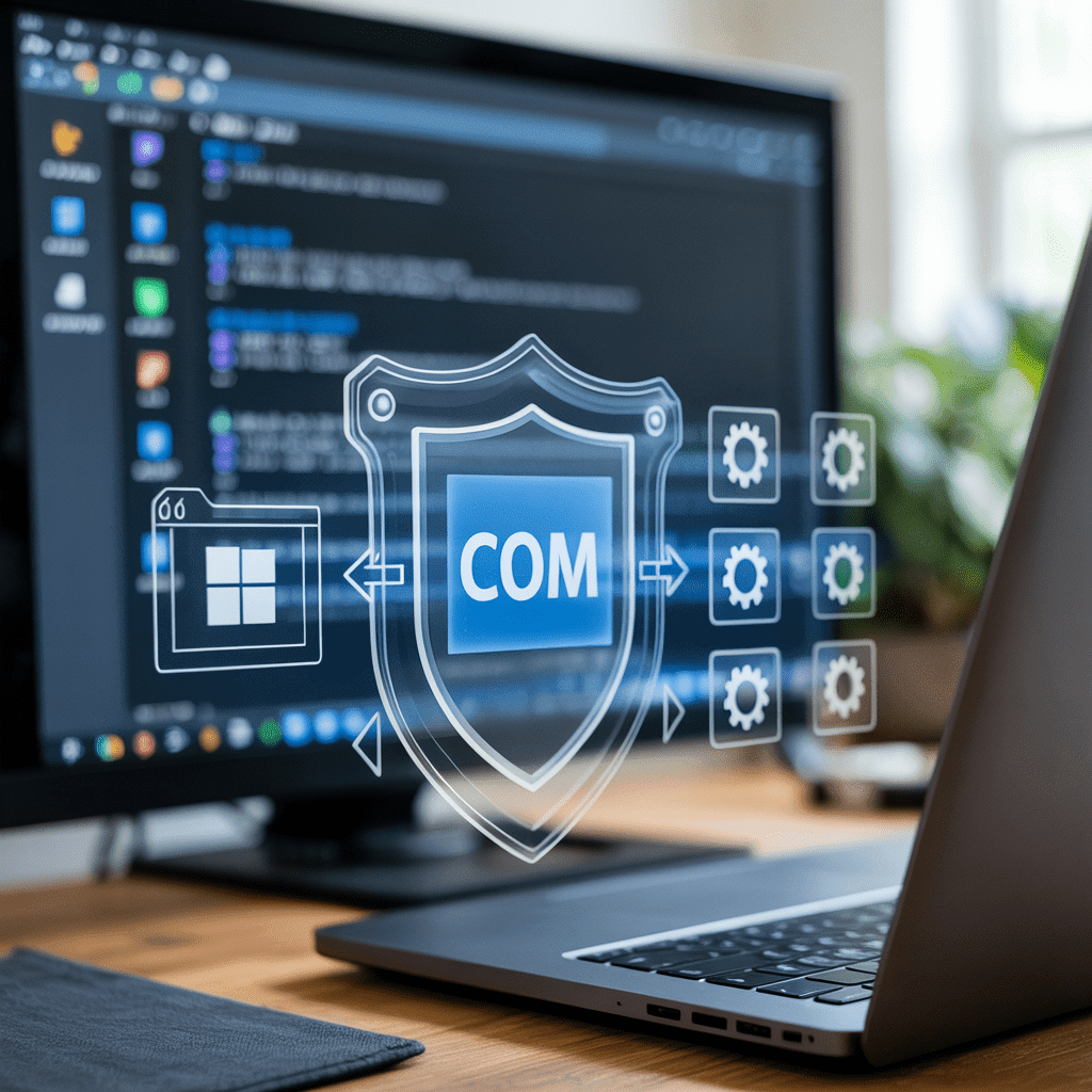 Illustration of COM Surrogate isolating DLL processes from Windows File Explorer for stability